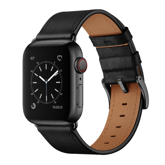 Heritage Classic Black Cowhide Leather Apple Watch Band