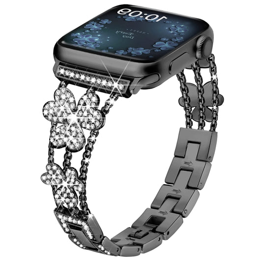 Noréa Diamond Accent Steel Apple Watch Band